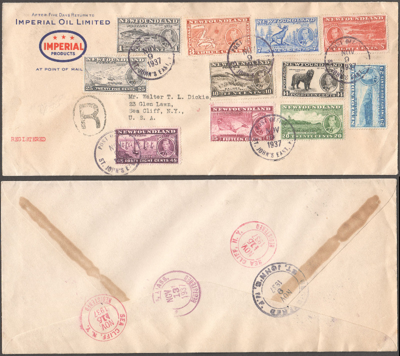 Newfoundland Scott 233-243 Used on Cover (B1-25) - Click Image to Close